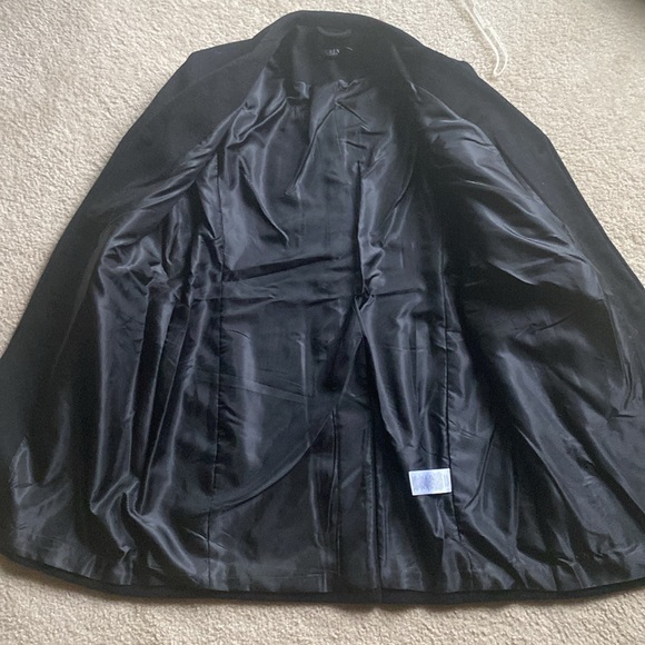 NWT Lauren Ralph Lauren Single Breasted Wool Blend Reefer Coat in Black size 10 - Picture 11 of 17